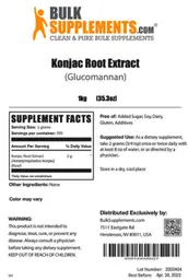 Label for Konjac Root Extract