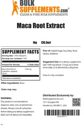 Label for Maca Root Extract
