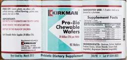 Label for Pro-Bio Chewable Wafers