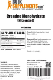 Label for Creatine Monohydrate