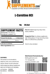 Label for L-Carnitine HCl