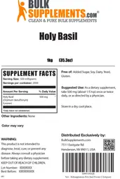 Label for Holy Basil