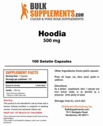 Label for Hoodia 500 mg
