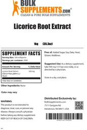 Label for Licorice Root Extract