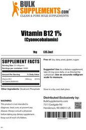 Label for Vitamin B12 1% (Cyanocobalamin)