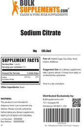 Label for Sodium Citrate