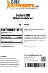 Label for Sodium BHB