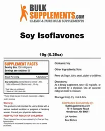 Label for Soy Isoflavones