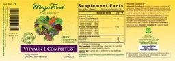 Label for Vitamin E Complete 8