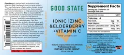 Label for Ionic Zinc & Elderberry + Vitamin C
