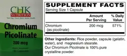 Label for Chromium Picolinate 200 mcg