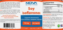 Label for Soy Isoflavones 750 mg