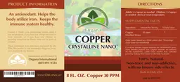 Label for Copper 30 ppm