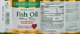 Label for Fish Oil 1400 mg