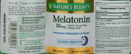 Label for Melatonin 10 mg