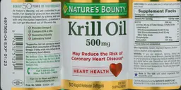 Label for Krill Oil 500 mg
