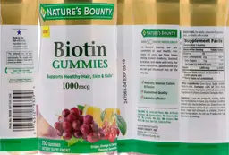 Label for Biotin Gummies 1000 mcg