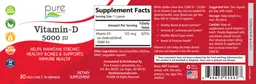 Label for Vitamin-D 5000 IU