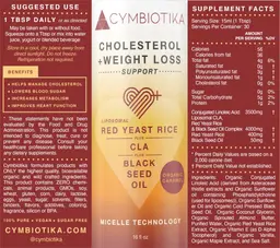 Label for Red Yeast Rice Plus CLA Plus Black Seed Oil Organic Caramel