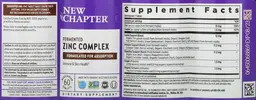 Label for Fermented Zinc Complex