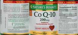 Label for Co Q-10 200 mg Natural Orange Flavor