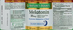 Label for Melatonin 10 mg