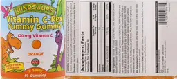 Label for Vitamin C-Rex Yummy Gummy Orange