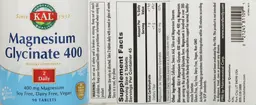 Label for Magnesium Glycinate 400