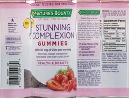 Label for Stunning Complexion Gummies Mixed Berry Flavored