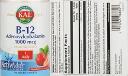 Label for B-12 Adenosylcobalamin 1000 mcg Strawberry