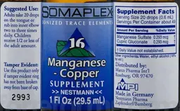 Label for 16 Manganese - Copper
