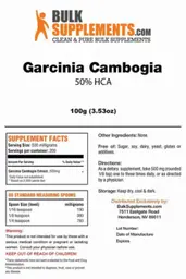 Label for Garcinia Cambogia 50% HCA