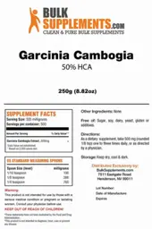 Label for Garcinia Cambogia 50% HCA