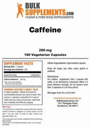 Label for Caffeine 200 mg