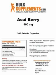 Label for Acai Berry 400 mg