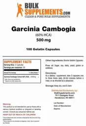 Label for Garcinia Cambogia (60% HCA)