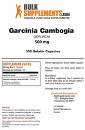 Label for Garcinia Cambogia (60% HCA) 500 mg