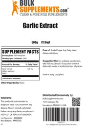 Label for Garlic Extract