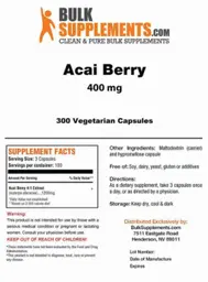 Label for Acai Berry 400 mg