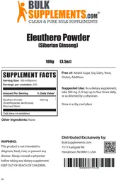 Label for Eleuthero Powder (Siberian Ginseng)