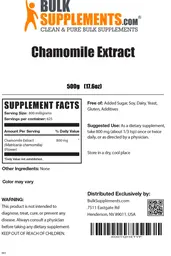 Label for Chamomile Extract