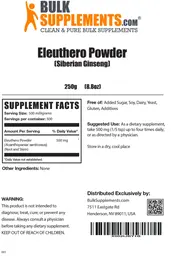 Label for Eleuthero Powder (Siberian Ginseng)
