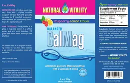 Label for Balanced CalMag Raspberry-Lemon Flavor