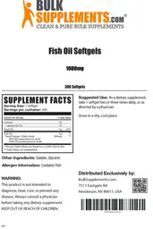 Label for Fish Oil Softgels 1000 mg