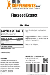 Label for Flaxseed Extract