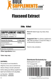 Label for Flaxseed Extract