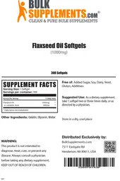 Label for Flaxseed Oil Softgels (1000 mg)
