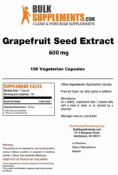 Label for Grapefruit Seed Extract (600 mg)