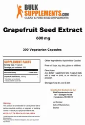 Label for Grapefruit Seed Extract 600 mg