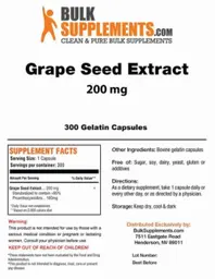Label for Grape Seed Extract 200 mg